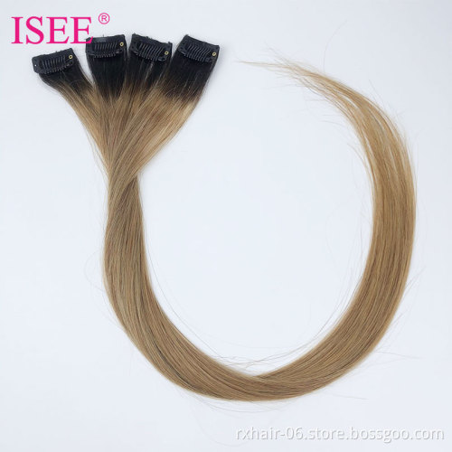 2021 Fashion Clip In One Piece Colorful Human Hair Extension,Colors Party Highlights Colorful One Clip In Hair Extension